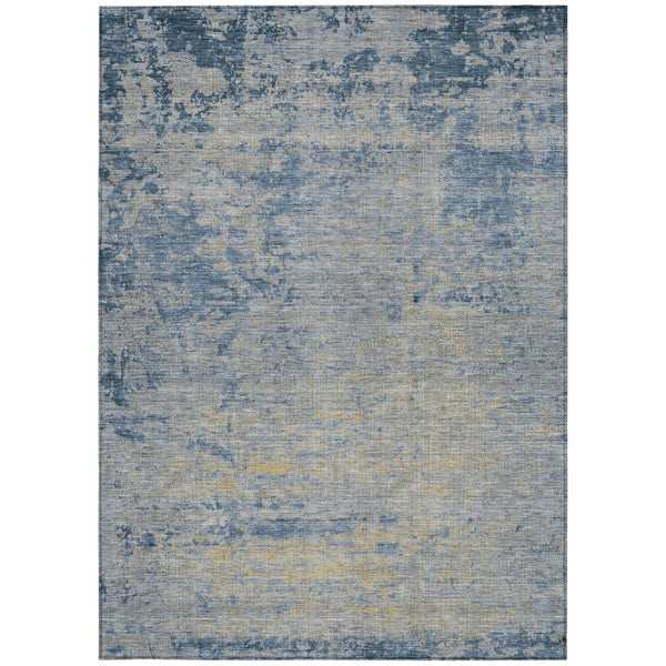HomeRoots 5' Stylish Navy Blue and Beige Abstract Indoor Outdoor Area Rug for Versatile Home Décor Use 8' X 10' 625226