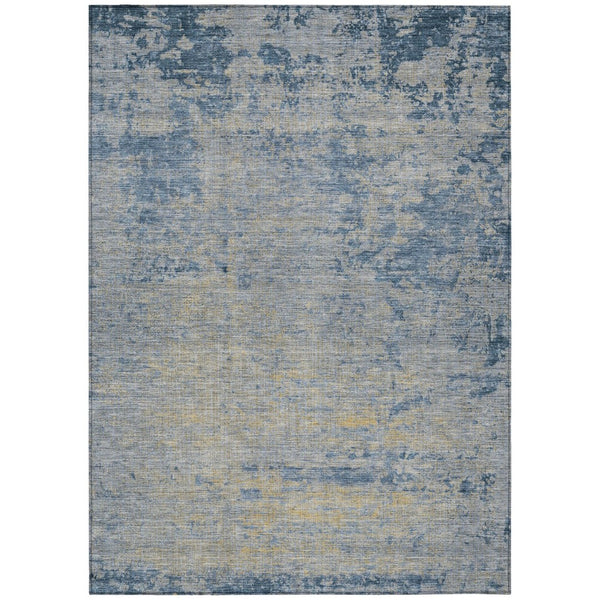HomeRoots 5' Stylish Navy Blue and Beige Abstract Indoor Outdoor Area Rug for Versatile Home Décor Use 9' X 12' 625227