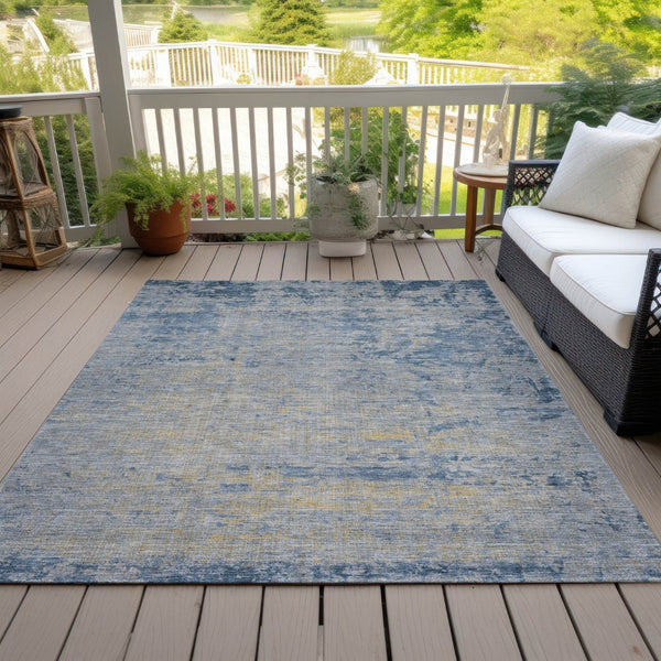 HomeRoots 5' Stylish Navy Blue and Beige Abstract Indoor Outdoor Area Rug for Versatile Home Décor Use 10' X 14' 625228