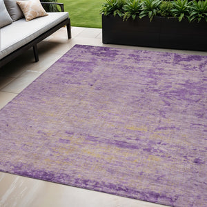 HomeRoots 5' Purple and Beige Abstract Area Rug - Durable, Washable Design for Indoor and Outdoor Spaces 5' X 8' 625230
