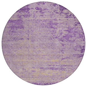 HomeRoots 5' Purple and Beige Abstract Area Rug - Durable, Washable Design for Indoor and Outdoor Spaces 8' Round 625231