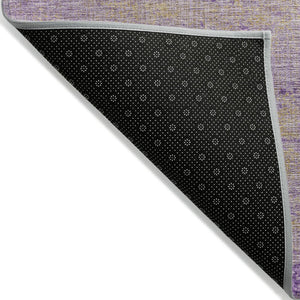 HomeRoots 5' Purple and Beige Abstract Area Rug - Durable, Washable Design for Indoor and Outdoor Spaces 8' Round 625231