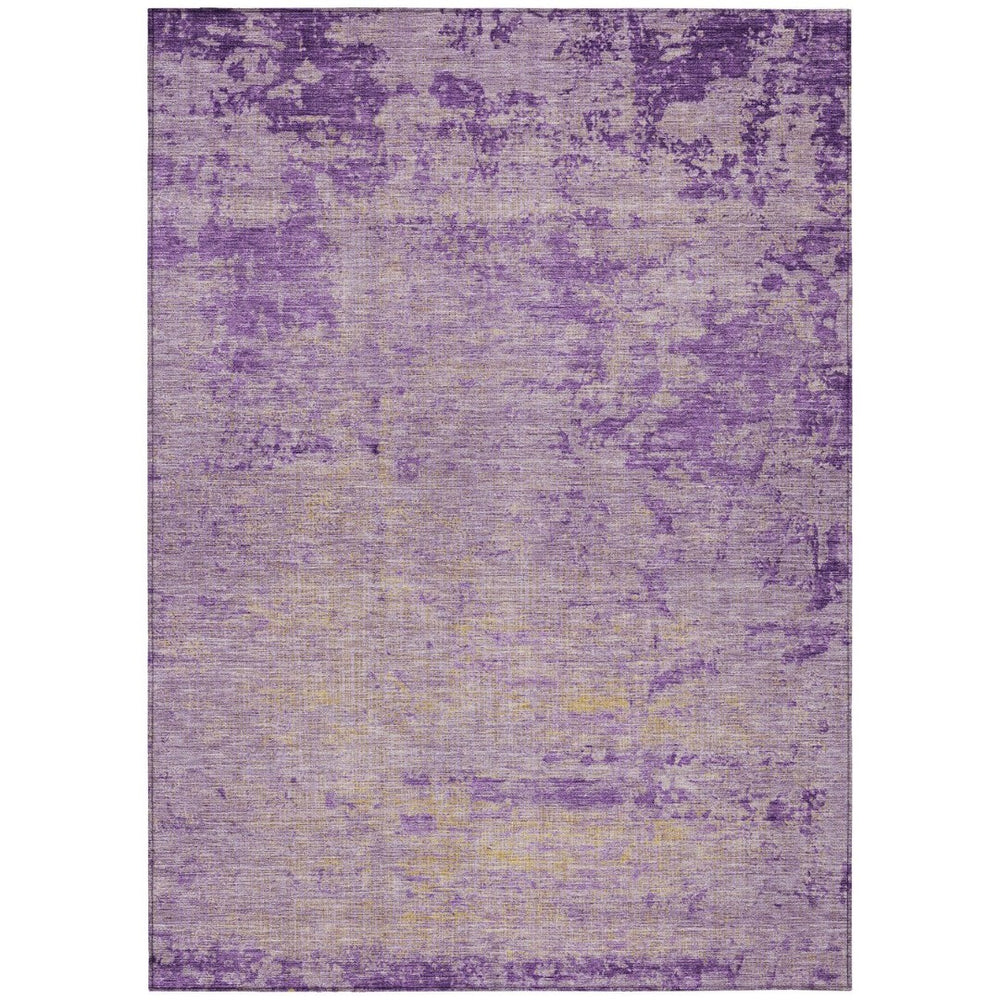 HomeRoots 5' Purple and Beige Abstract Area Rug - Durable, Washable Design for Indoor and Outdoor Spaces 10' X 14' 625234