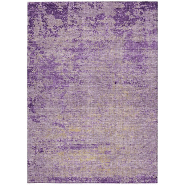 HomeRoots 5' Purple and Beige Abstract Area Rug - Durable, Washable Design for Indoor and Outdoor Spaces 10' X 14' 625234