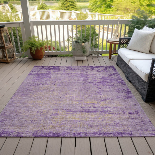 HomeRoots 5' Purple and Beige Abstract Area Rug - Durable, Washable Design for Indoor and Outdoor Spaces 10' X 14' 625234