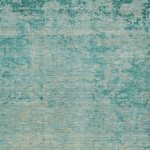 HomeRoots 5' Teal Blue and Wheat Abstract Area Rug - Stylish, Washable, Durable for Indoor and Outdoor Use 8' X 10' 625238
