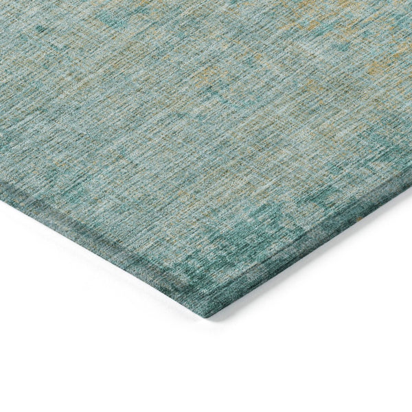 HomeRoots 5' Teal Blue and Wheat Abstract Area Rug - Stylish, Washable, Durable for Indoor and Outdoor Use 10' X 14' 625240