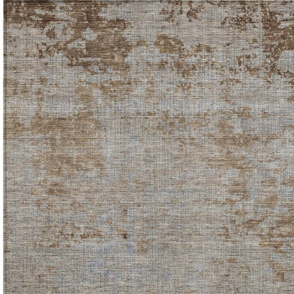 HomeRoots 5' Abstract Taupe and Denim Blue Washable Area Rug for Indoor and Outdoor Spaces – Durable Style 5' X 8' 625242