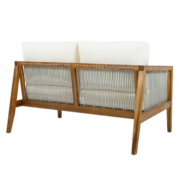 English Elm Outdoor Acacia Wood 4 Piece Conversation Set with Woven Rope Back Teak Resort Style N768P408130T_2_N768P408131T