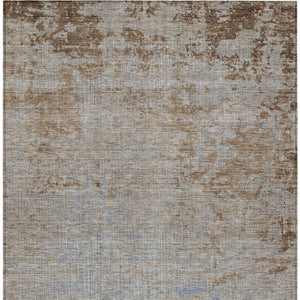 HomeRoots 5' Abstract Taupe and Denim Blue Washable Area Rug for Indoor and Outdoor Spaces – Durable Style 9' X 12' 625245
