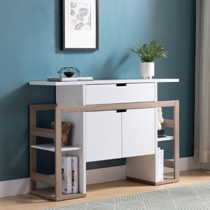 HomeRoots 47" White Sideboard - Modern Storage Solution with Minimalist Design for Living Room & Dining Room Use 625249