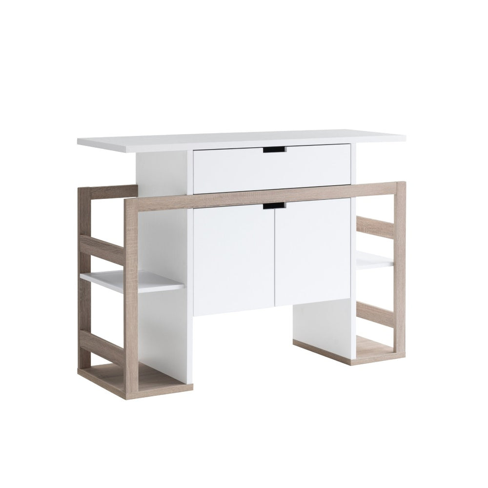 HomeRoots 47" White Sideboard - Modern Storage Solution with Minimalist Design for Living Room & Dining Room Use 625249