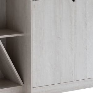 HomeRoots 41" Cream Sideboard with Elegant Storage, Wine Racks & Contemporary Design for Modern Spaces 625252