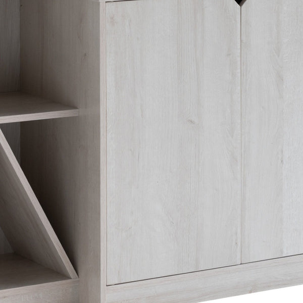 HomeRoots 41" Cream Sideboard with Elegant Storage, Wine Racks & Contemporary Design for Modern Spaces 625252