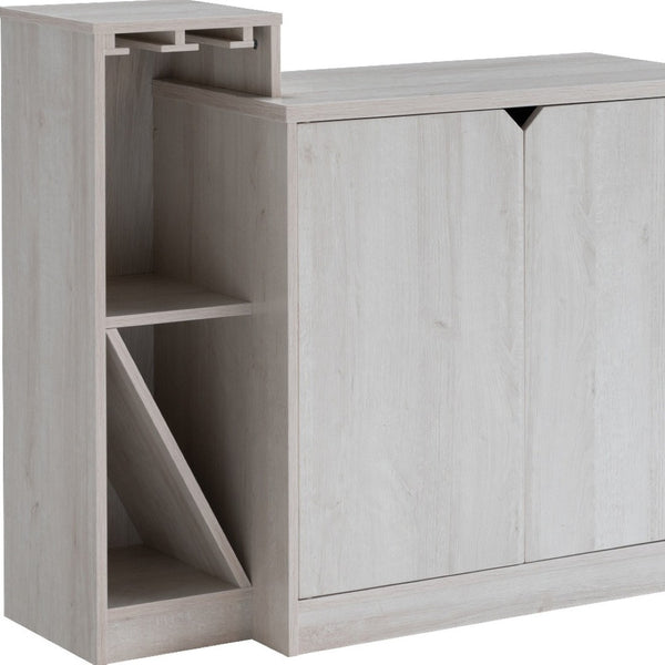 HomeRoots 41" Cream Sideboard with Elegant Storage, Wine Racks & Contemporary Design for Modern Spaces 625252