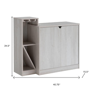 HomeRoots 41" Cream Sideboard with Elegant Storage, Wine Racks & Contemporary Design for Modern Spaces 625252
