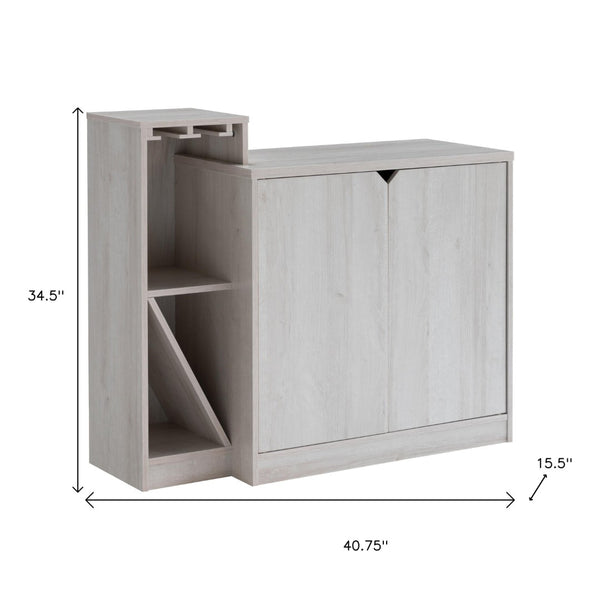 HomeRoots 41" Cream Sideboard with Elegant Storage, Wine Racks & Contemporary Design for Modern Spaces 625252