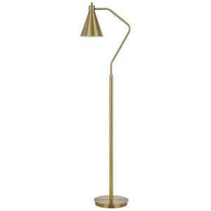 HomeRoots 63" Antiqued Brass Floor Lamp - Elegant Cone Shade, Dimmable Task Lighting for Living Room & Study 625257