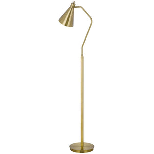 HomeRoots 63" Antiqued Brass Floor Lamp - Elegant Cone Shade, Dimmable Task Lighting for Living Room & Study 625257