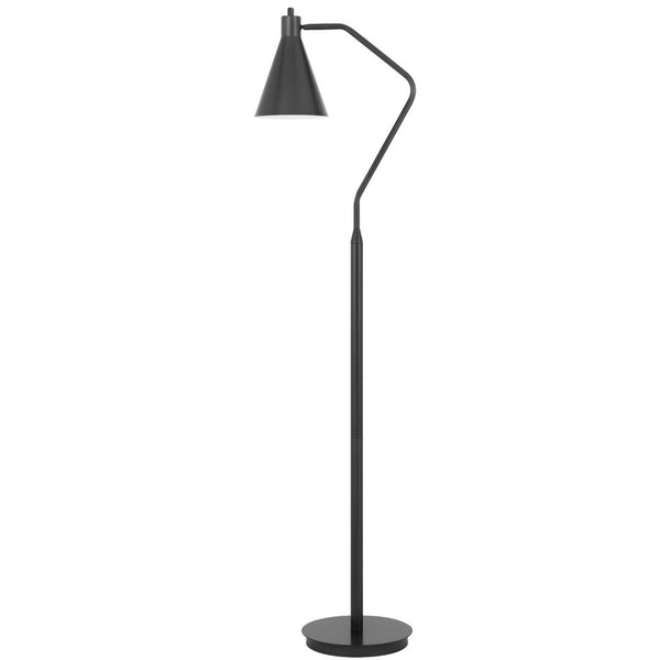 HomeRoots 63" Gray Metal Floor Lamp - Sleek Cone Shade for Focused Lighting in Modern Reading Spaces 625258