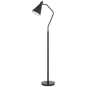 HomeRoots 63" Gray Metal Floor Lamp - Sleek Cone Shade for Focused Lighting in Modern Reading Spaces 625258