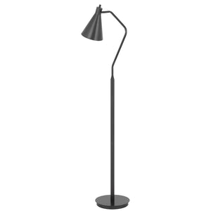 HomeRoots 63" Gray Metal Floor Lamp - Sleek Cone Shade for Focused Lighting in Modern Reading Spaces 625258