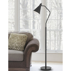 HomeRoots 63" Gray Metal Floor Lamp - Sleek Cone Shade for Focused Lighting in Modern Reading Spaces 625258