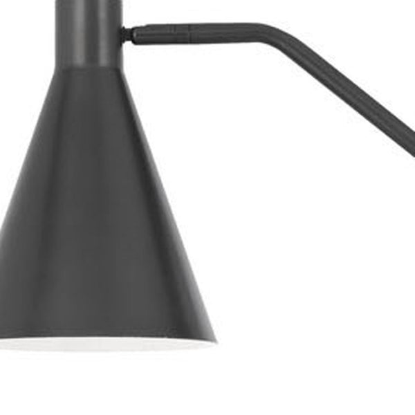 HomeRoots 63" Gray Metal Floor Lamp - Sleek Cone Shade for Focused Lighting in Modern Reading Spaces 625258