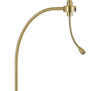 HomeRoots 68" Antiqued Brass Reading Floor Lamp - Elegant Off-White Shade, 3-Way Switch, Perfect for Any Decor 625259