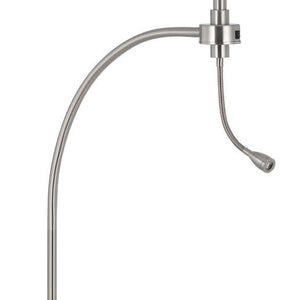 HomeRoots 68" Nickel Metal Floor Lamp with White Fabric Shade - Elegant Task Lighting for Modern Spaces 625260