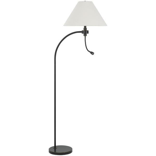 HomeRoots 68" Bronze Metal Floor Lamp with Off-White Empire Shade – Elegant Design for Cozy Reading Spaces 625261