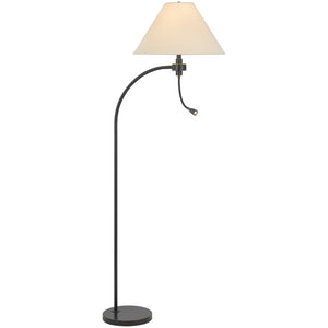 HomeRoots 68" Bronze Metal Floor Lamp with Off-White Empire Shade – Elegant Design for Cozy Reading Spaces 625261