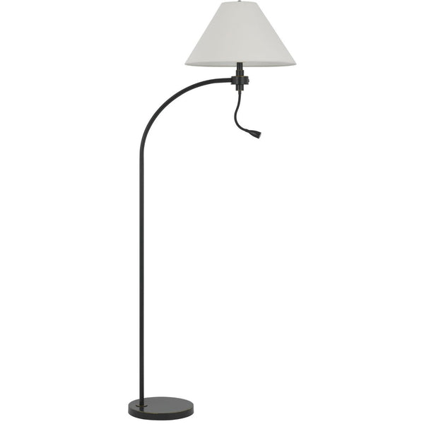 HomeRoots 68" Bronze Metal Floor Lamp with Off-White Empire Shade – Elegant Design for Cozy Reading Spaces 625261