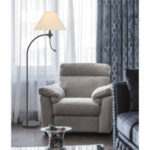 HomeRoots 68" Bronze Metal Floor Lamp with Off-White Empire Shade – Elegant Design for Cozy Reading Spaces 625261