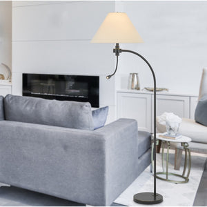 HomeRoots 68" Bronze Metal Floor Lamp with Off-White Empire Shade – Elegant Design for Cozy Reading Spaces 625261