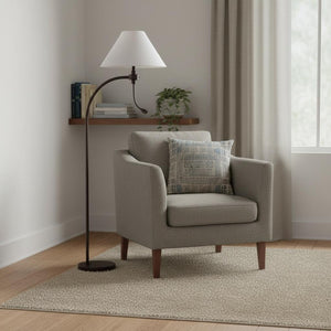 HomeRoots 68" Stylish Rust Metal Floor Lamp with Gray Fabric Shade - Perfect for Reading and Task Lighting! 625262