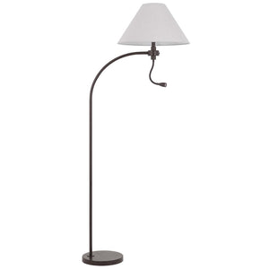 HomeRoots 68" Stylish Rust Metal Floor Lamp with Gray Fabric Shade - Perfect for Reading and Task Lighting! 625262