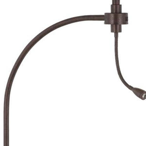 HomeRoots 68" Stylish Rust Metal Floor Lamp with Gray Fabric Shade - Perfect for Reading and Task Lighting! 625262