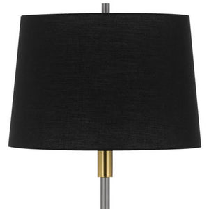 HomeRoots 60" Antiqued Brass Floor Lamp with Dimmable Black Drum Shade for Elegant Ambient Lighting 625263