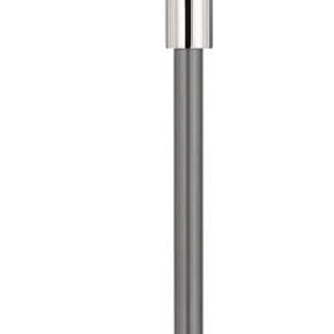 HomeRoots 60" Silver Metal Floor Lamp with Dimmable White Fabric Shade for Stylish Ambiance in Any Room 625264