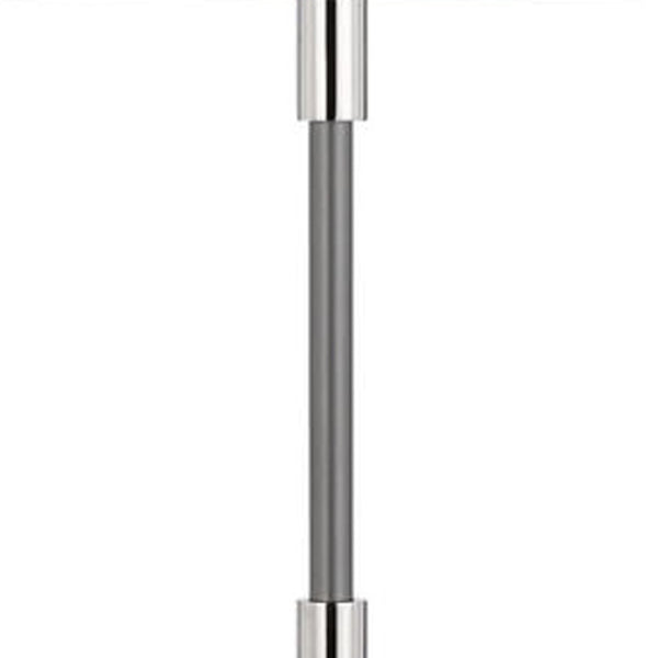 HomeRoots 60" Silver Metal Floor Lamp with Dimmable White Fabric Shade for Stylish Ambiance in Any Room 625264