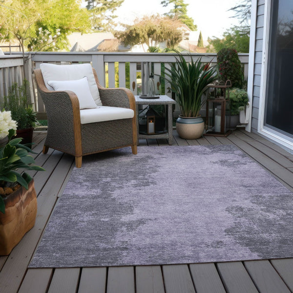 HomeRoots 5' X 8' Contemporary Purple and Gray Abstract Washable Area Rug for Indoor and Outdoor Spaces 625284