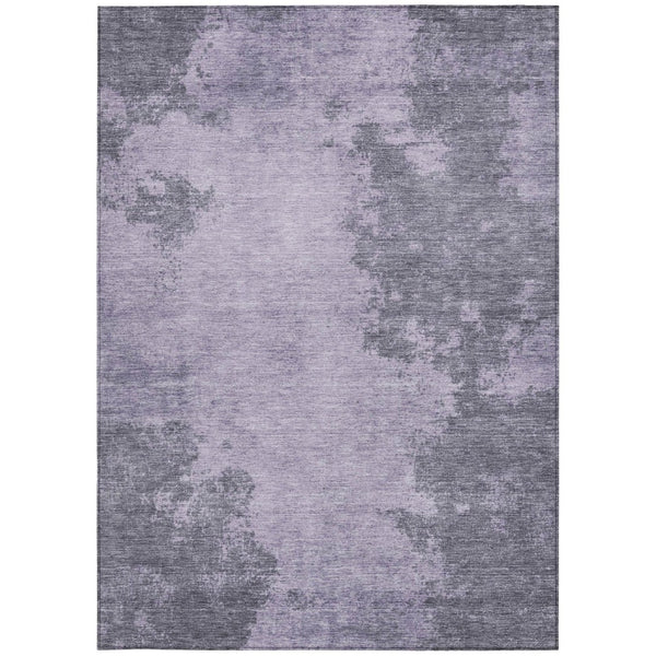 HomeRoots 5' X 8' Contemporary Purple and Gray Abstract Washable Area Rug for Indoor and Outdoor Spaces 625284