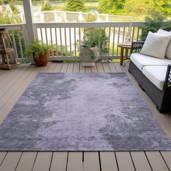 HomeRoots 5' X 8' Contemporary Purple and Gray Abstract Washable Area Rug for Indoor and Outdoor Spaces 625284