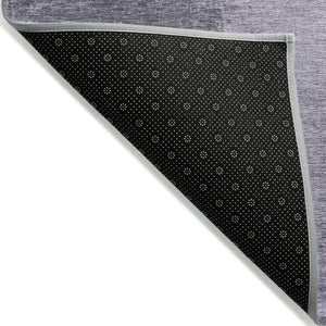 HomeRoots 8' Stylish Purple & Gray Round Abstract Indoor-Outdoor Area Rug – Durable, Washable, Modern Design! 625285