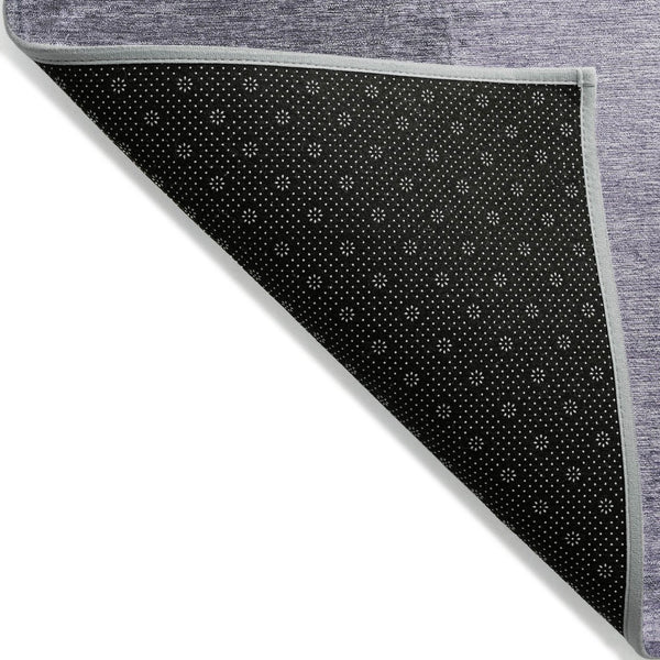 HomeRoots 8' Stylish Purple & Gray Round Abstract Indoor-Outdoor Area Rug – Durable, Washable, Modern Design! 625285