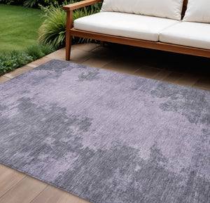 HomeRoots 10' Modern Purple and Gray Abstract Washable Area Rug - Durable Indoor/Outdoor Design for All Spaces 625288