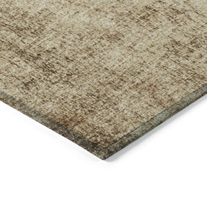 HomeRoots 5' X 8' Beige and Brown Abstract Area Rug - Durable, Washable for Indoor/Outdoor Spaces, Modern Design 625296