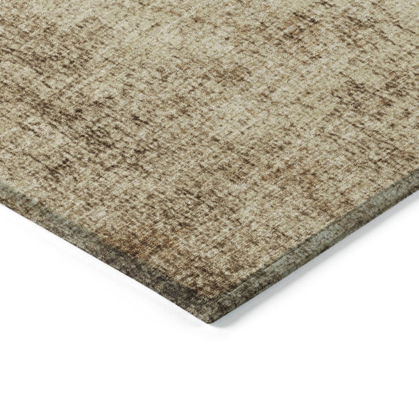 HomeRoots 5' X 8' Beige and Brown Abstract Area Rug - Durable, Washable for Indoor/Outdoor Spaces, Modern Design 625296