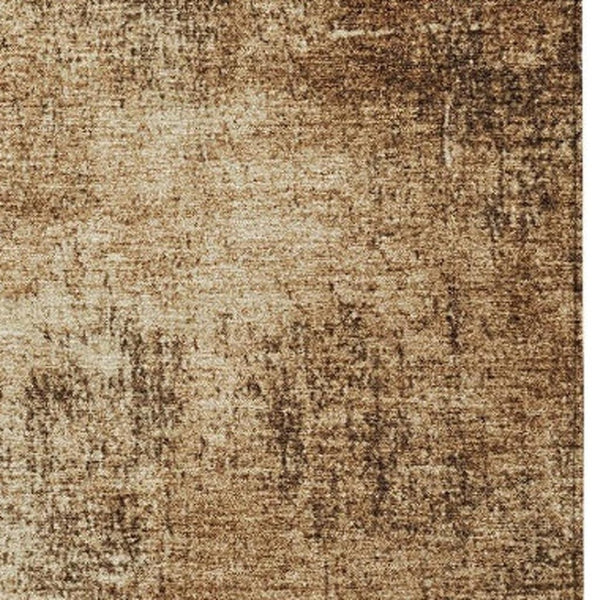 HomeRoots 8' X 10' Beige and Brown Abstract Area Rug - Stylish, Washable, Indoor/Outdoor, Pet-Friendly Design 625298